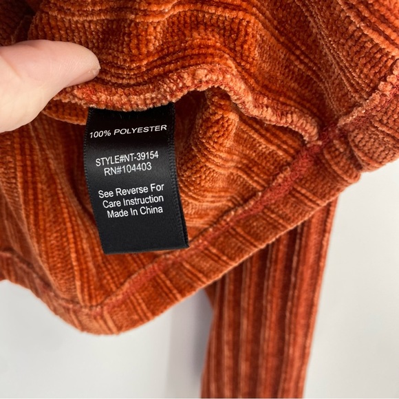 Altar’d State Orange Ribbed Cropped Cowl Neck Sweater Medium - Picture 4 of 8